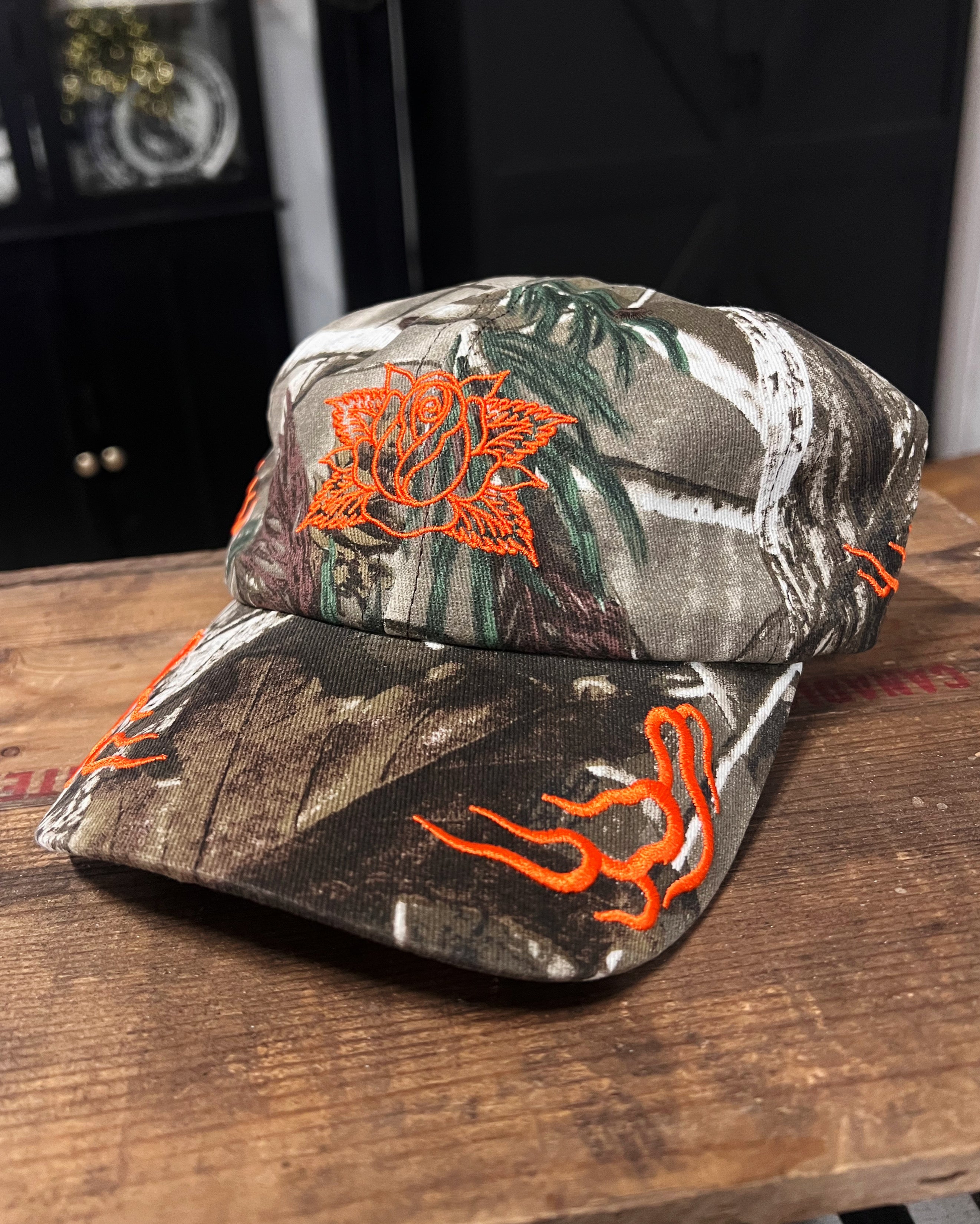 Camo Flaming Rose Dad Hat – TAKE TO THE GRAVE