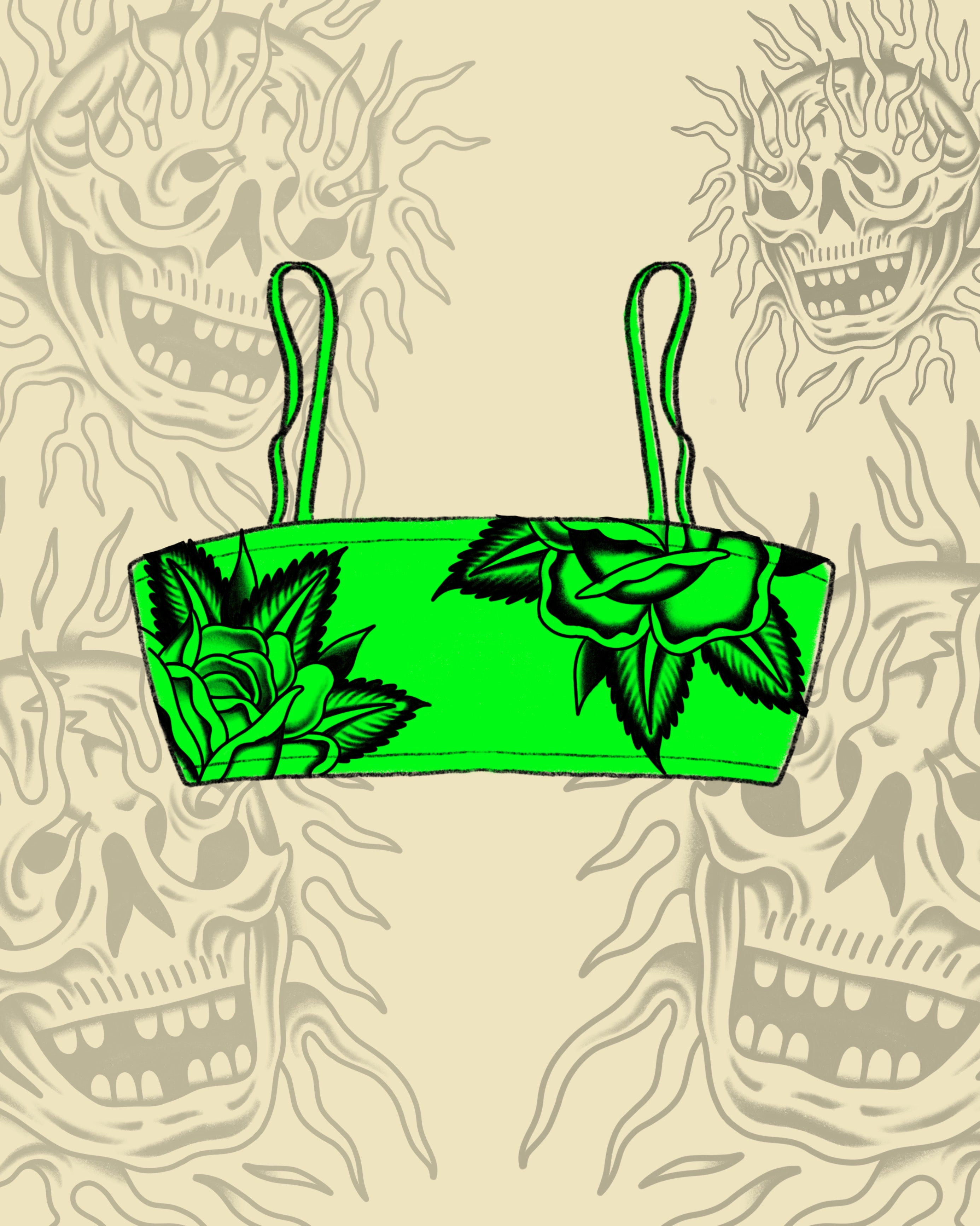 Venom Bloom Keyhole Bandeau Bodysuit