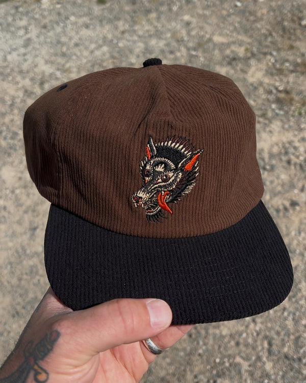Wolf Head Silk Corduroy SnapBack