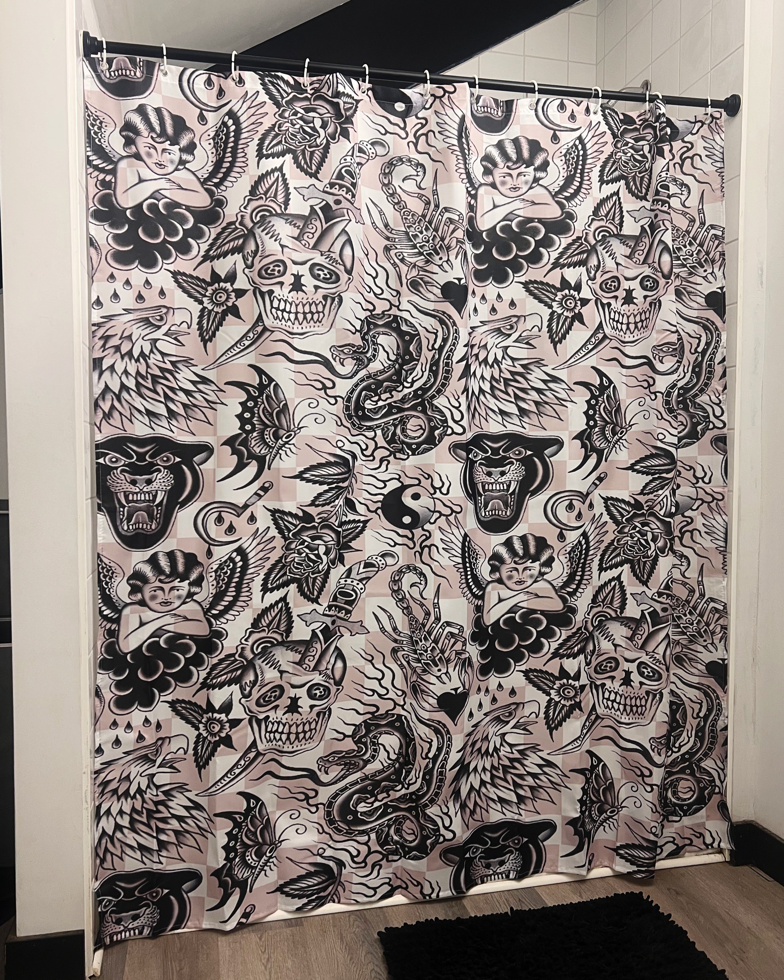 Checkered Flash Shower Curtain
