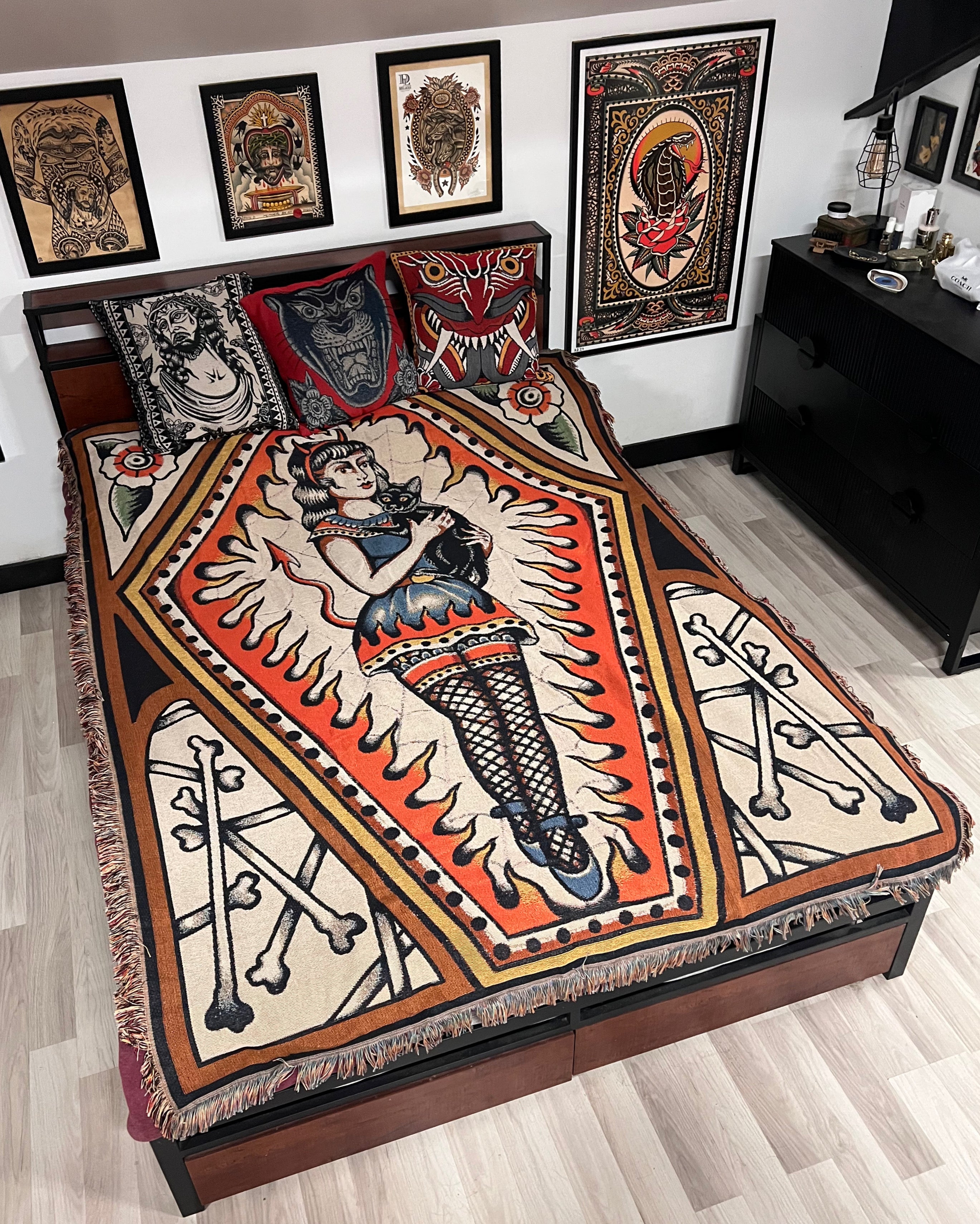 Cat Lady Woven Sherpa Blanket