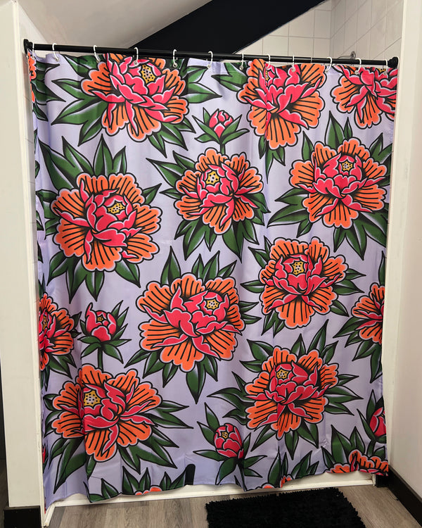 Lavender Peony Shower Curtain