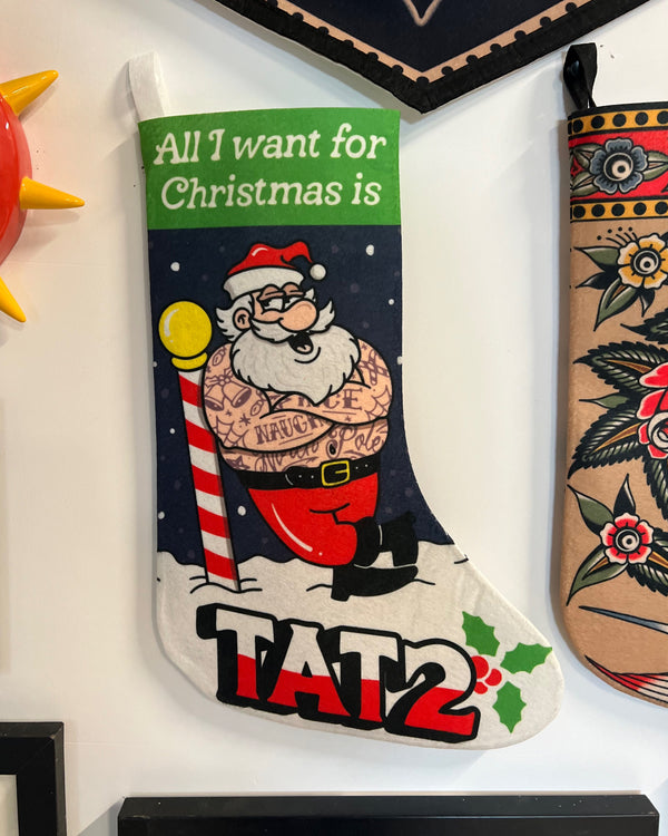 Tat Santa Christmas Stocking