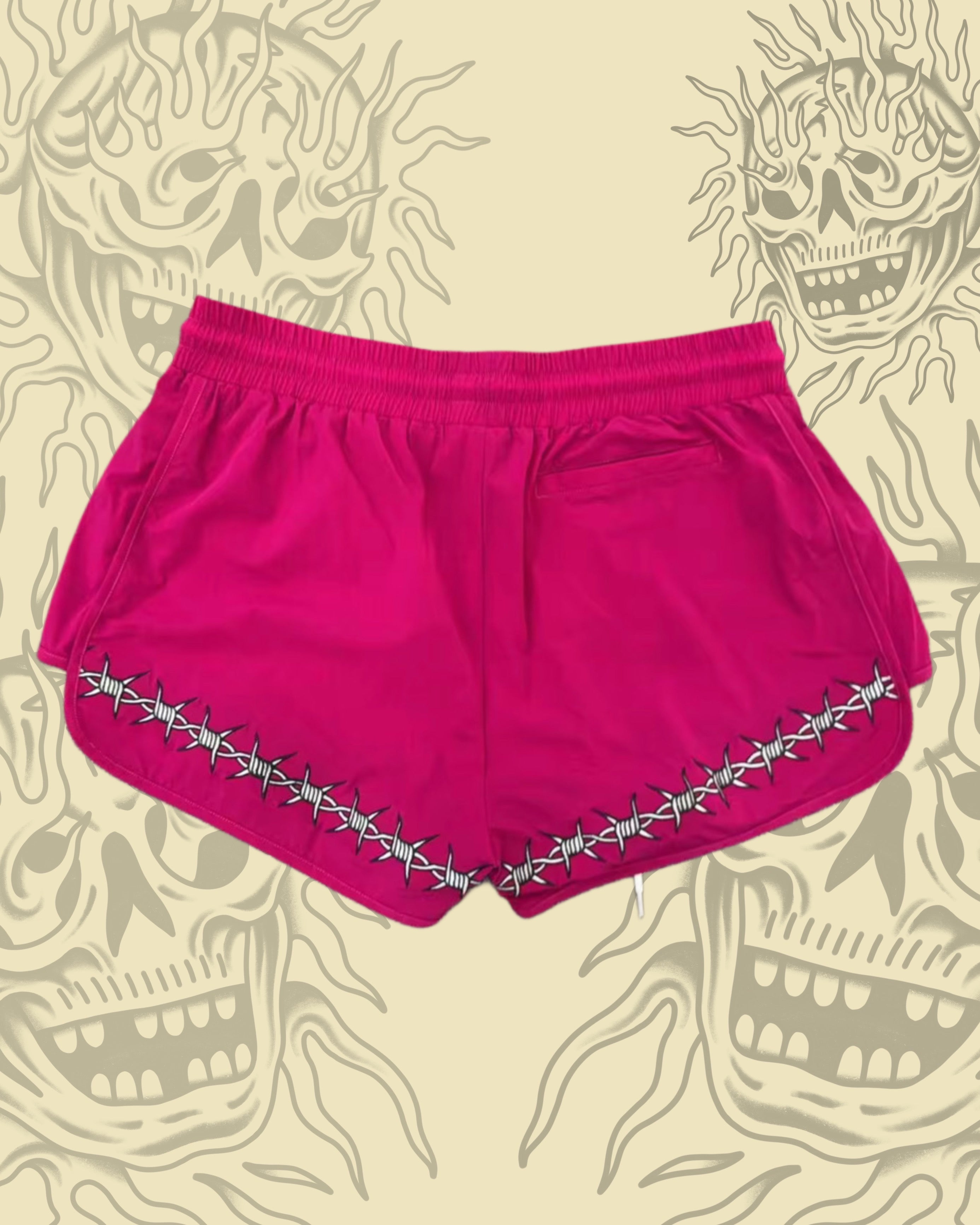 Barbed Wire Booty Shorts PINK – TAKE TO THE GRAVE